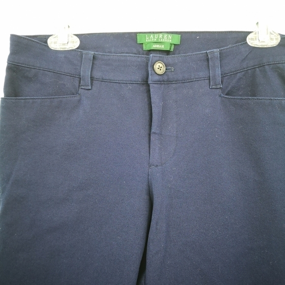 Lauren Ralph Lauren 4 Adelle Navy Blue Stetch Formal Dress Pants Green Tag - Picture 4 of 8